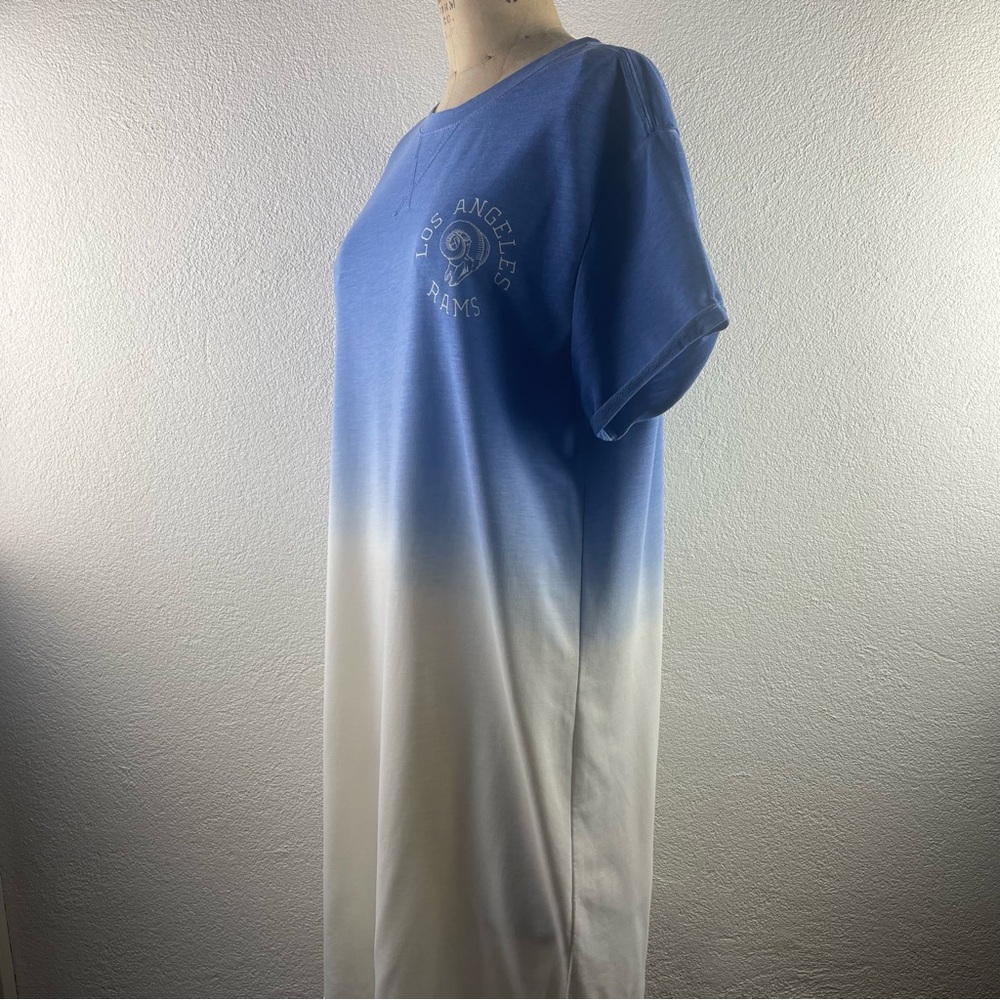 Junk Food I L Los Angeles Rams Football Sports Fan Heathered Ombré T-Shirt Dress - Picture 4 of 16